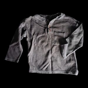 Art Class Grey Waffle Knit Henley - 2T